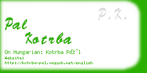 pal kotrba business card